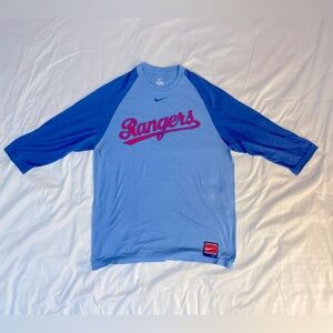 Nike Blue Texas Rangers Raglan Shirt